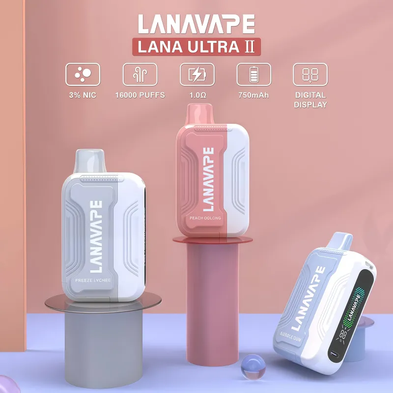 LANA Ultra II 16000口：磁吸分體式拋棄式電子煙 (買3顆煙彈送主機)